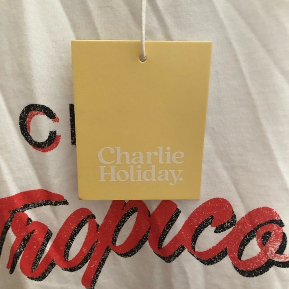 Charlie Holiday♦️2/$25 Tropico Golden Coast oversized boyfriend tee small New - Picture 4 of 13